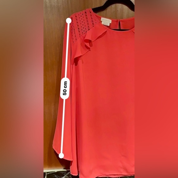 2/$15 - Bright Red Ruffle Blouse - Van Heusen Size XL - Picture 8 of 14